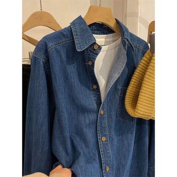 Denim košulja, slobodnog kroja, duge rukave, POLO ovratnik, proljeće 2023