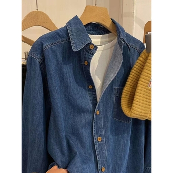 Denim košulja, slobodnog kroja, duge rukave, POLO ovratnik, proljeće 2023