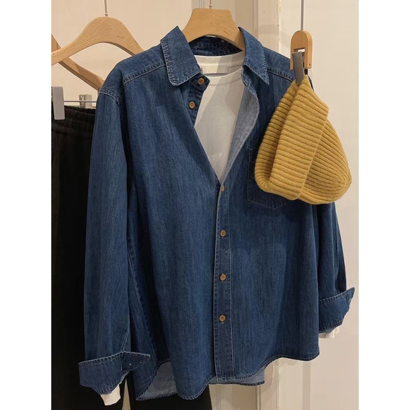 Denim košulja, slobodnog kroja, duge rukave, POLO ovratnik, proljeće 2023