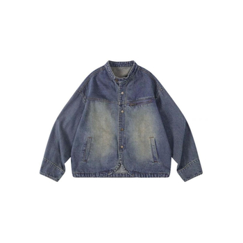 Női farmerdzseki japán retro distressed stílussal, tavasz–ősz 2025, rövid, sokoldalú dizájn, anyag spandex, álló gallér, normál ujjak