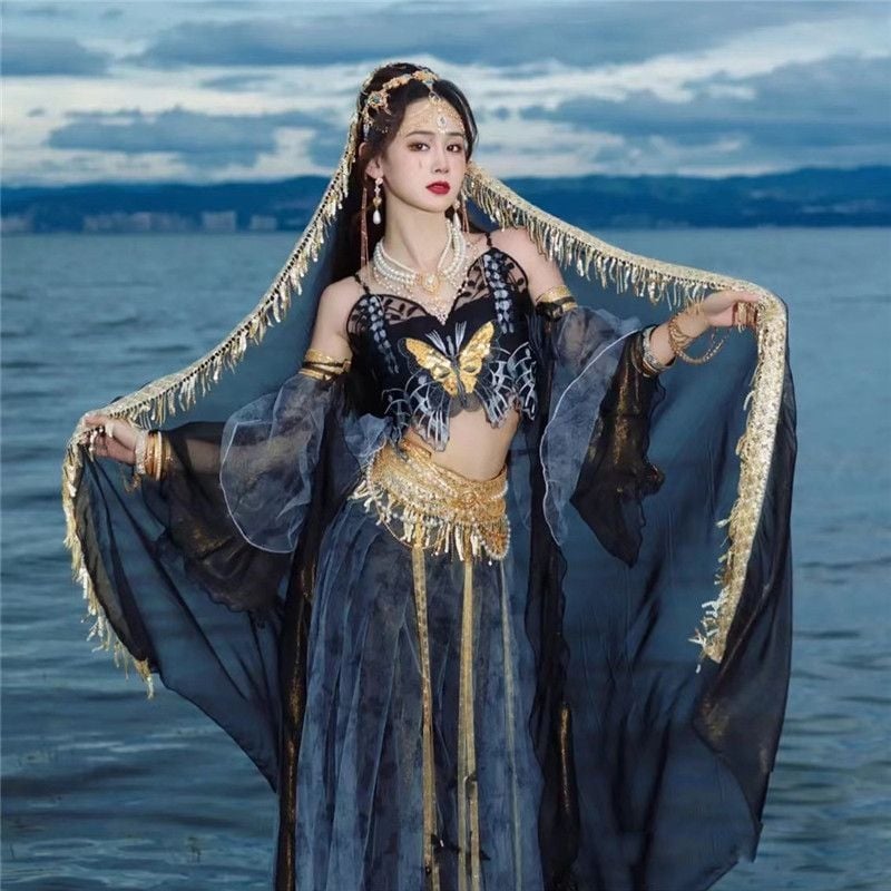 Kostim za ples u tradicionalnom kineskom stilu, inspiriran Dunhuang Apsara, za etnički ples (šifon, spandeks 50–70%, polietilenska vlakna, mercerizirani materijal)