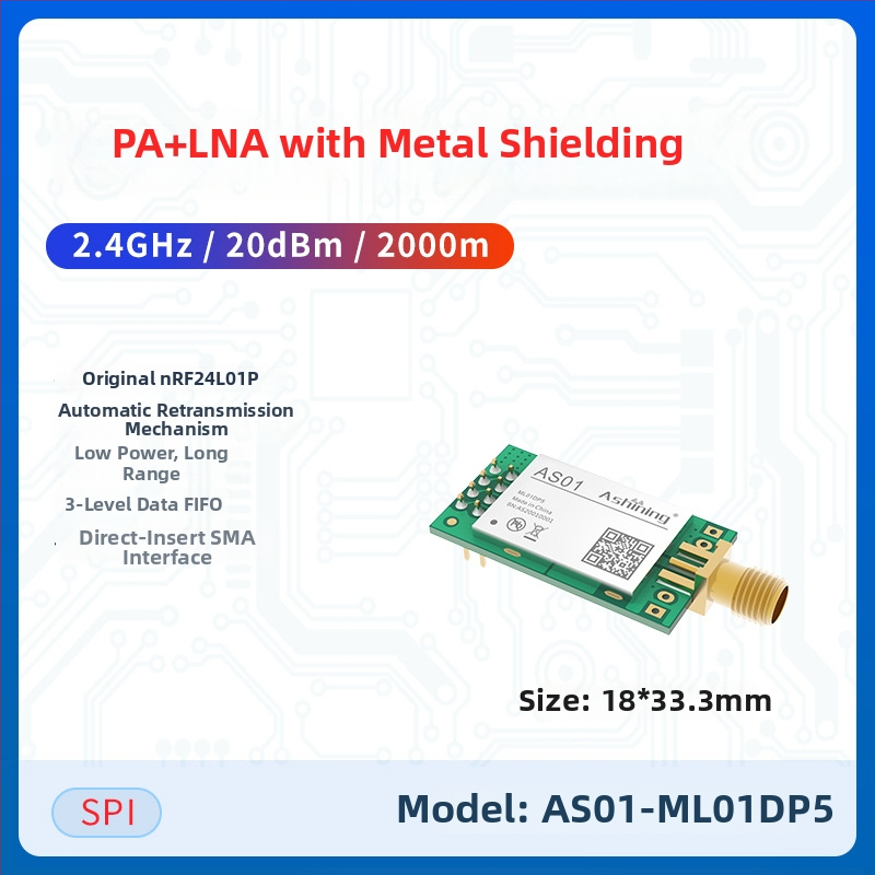 Zeyao NRF24L01 2,4 GHz bezvadu RF transceiver modulis – caurspīdīga datu pārraide