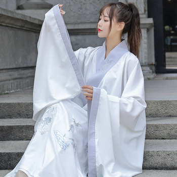 Hanfu duga haljina s širokim rukavima, jednobojna pamuk tkanina, 88% pamuka, unisex, zen inspiriran stil, anti-peglanje završna obrada