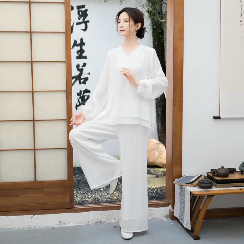 Етно-дзен двучастков комплект за медитация и йога за сцена – памук, съдържание над 95%, колaжно шиене, Есен 2024