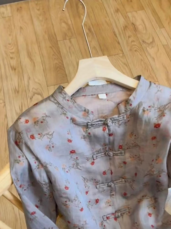 Дамско палто в стил Тан с дзен влияния и китайски национален стил, пролет 2024