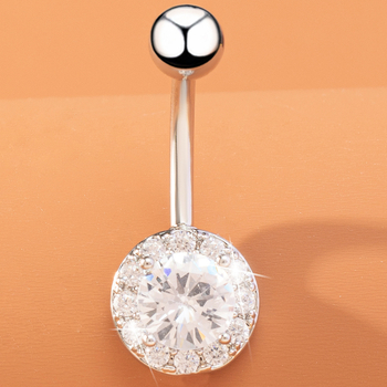 Csillag alakú köldök piercing, fém ékszer elektroplatázott felülettel, modell XM-05