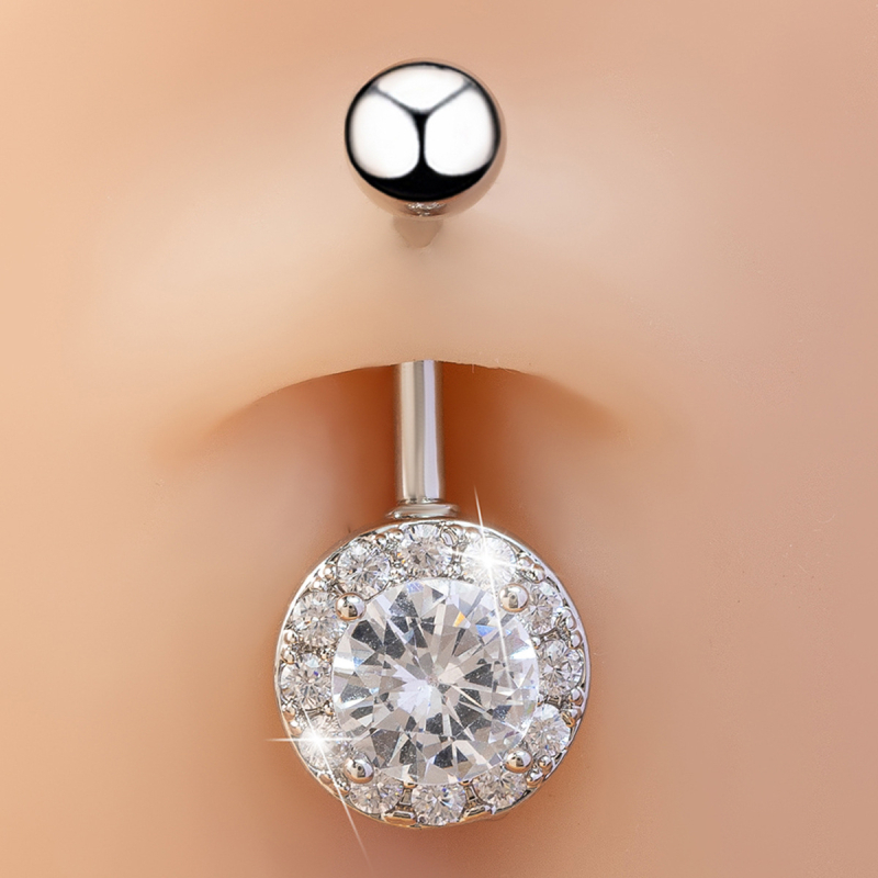 Csillag alakú köldök piercing, fém ékszer elektroplatázott felülettel, modell XM-05