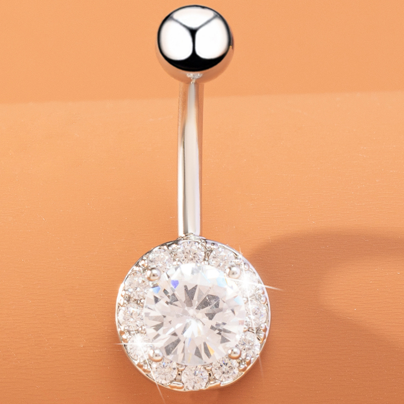 Csillag alakú köldök piercing, fém ékszer elektroplatázott felülettel, modell XM-05