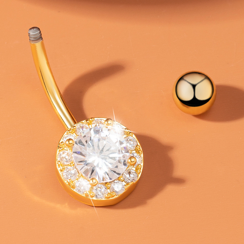 Csillag alakú köldök piercing, fém ékszer elektroplatázott felülettel, modell XM-05