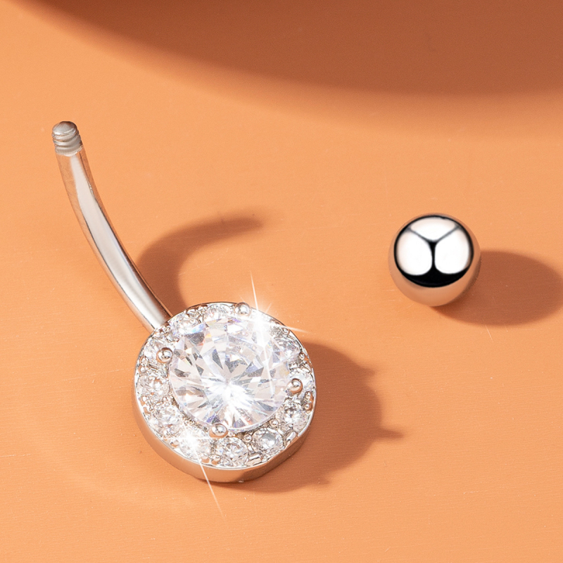 Csillag alakú köldök piercing, fém ékszer elektroplatázott felülettel, modell XM-05