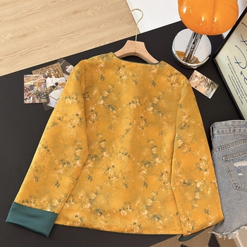 Sacou jacquard în stil Tang pentru femei, top Zen, țesătură bumbac-poliester, conținut poliester sub 30%, sezon universal