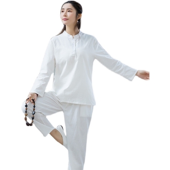 Set odjeće za čajnu ceremoniju – konopna tkanina, pamuk-mješavina s poliesterom <30%, visoko-temperature oblikovanje, Tai Chi Zen joga, jesen 2024