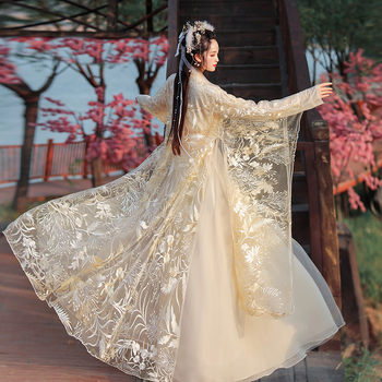 Suaugusiųjų Hanfu suknelė, medvilnės audinys, 50-70% medvilnės turinys, surinkimo/siuvimo procesas