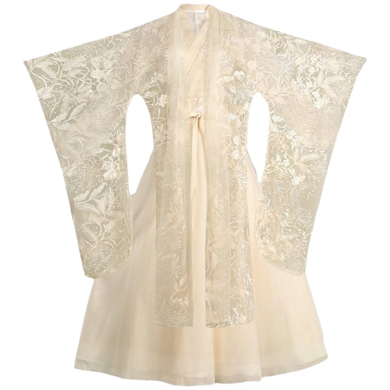 Suaugusiųjų Hanfu suknelė, medvilnės audinys, 50-70% medvilnės turinys, surinkimo/siuvimo procesas