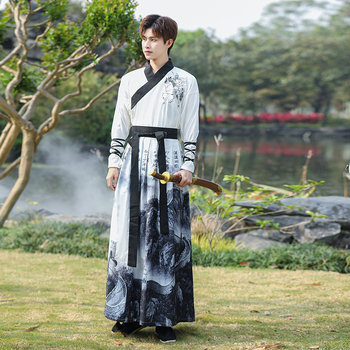 Jiangnan poliester Hanfu muški kostim za izvedbu, kineski stil za parove i grupe, ljeto 2023, glavni sadržaj tkanine ispod 30%