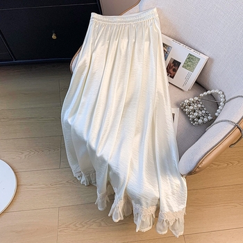 Hanfu inspirirana poluduga suknja s čipkom (Glavni materijal: koža z koze; Tkanina: pamuk pređa; Model: univerzalan)