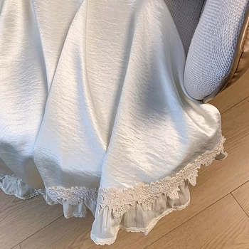 Hanfu inspirirana poluduga suknja s čipkom (Glavni materijal: koža z koze; Tkanina: pamuk pređa; Model: univerzalan)