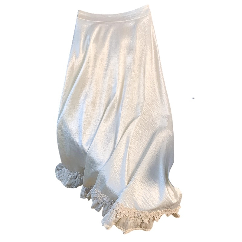Hanfu inspirirana poluduga suknja s čipkom (Glavni materijal: koža z koze; Tkanina: pamuk pređa; Model: univerzalan)