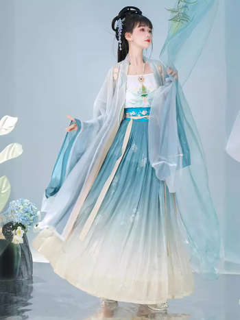 Ženski Hanfu u kineskom stilu s vezenjem — šifon s spandeksom, ljeto 2023