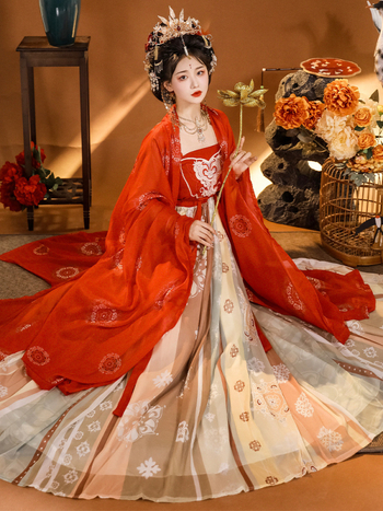 Hanfu ženski set s vyšivkom od svile i spandeksa, kineski stil obnovljen dizajn, proljeće-ljeto-jesen kolekcija