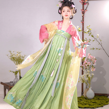 Hanfu Ruqun set, šifon s 90–95% spandexom, viseće bojanje, ljeto 2023