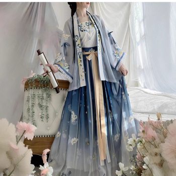 Hanfu set, šifonsko tkivo s otiskom, 80–90% poliestera, proljeće 2023