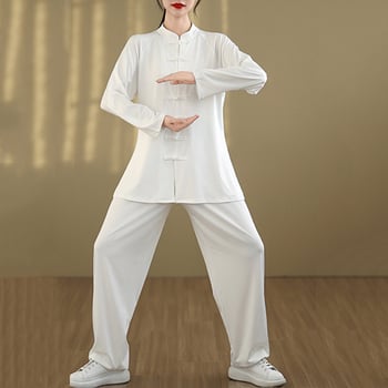Dámsky Tai Chi dvojdielny tréningový komplet na jar a jeseň – konopné vlákno s bavlnou 30–50% a polyester <30%, vysokoteplotné tvarovanie
