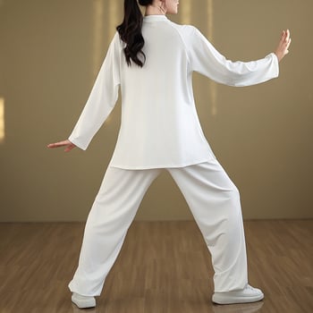 Dámsky Tai Chi dvojdielny tréningový komplet na jar a jeseň – konopné vlákno s bavlnou 30–50% a polyester <30%, vysokoteplotné tvarovanie