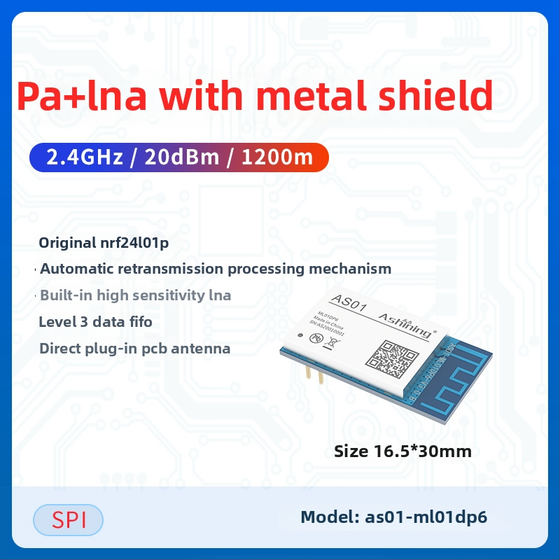 Ashining/Zeyao bezvadu RF transceiver modulis NRF24L01, 2.4 GHz caurspīdīga datu pārraide