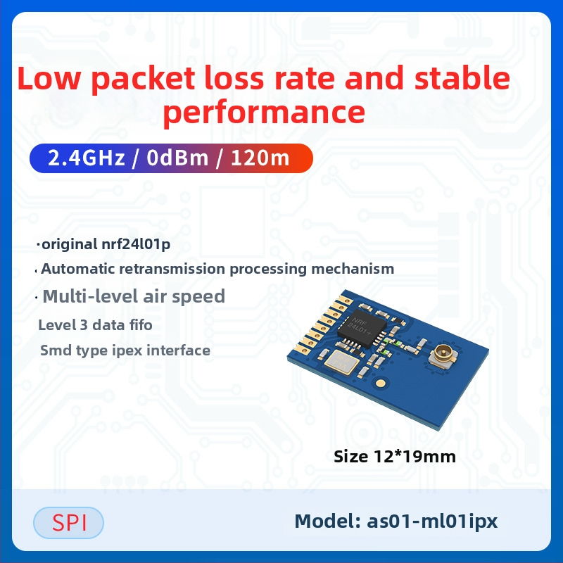 Ashining/Zeyao bezvadu RF transceiver modulis NRF24L01, 2.4 GHz caurspīdīga datu pārraide