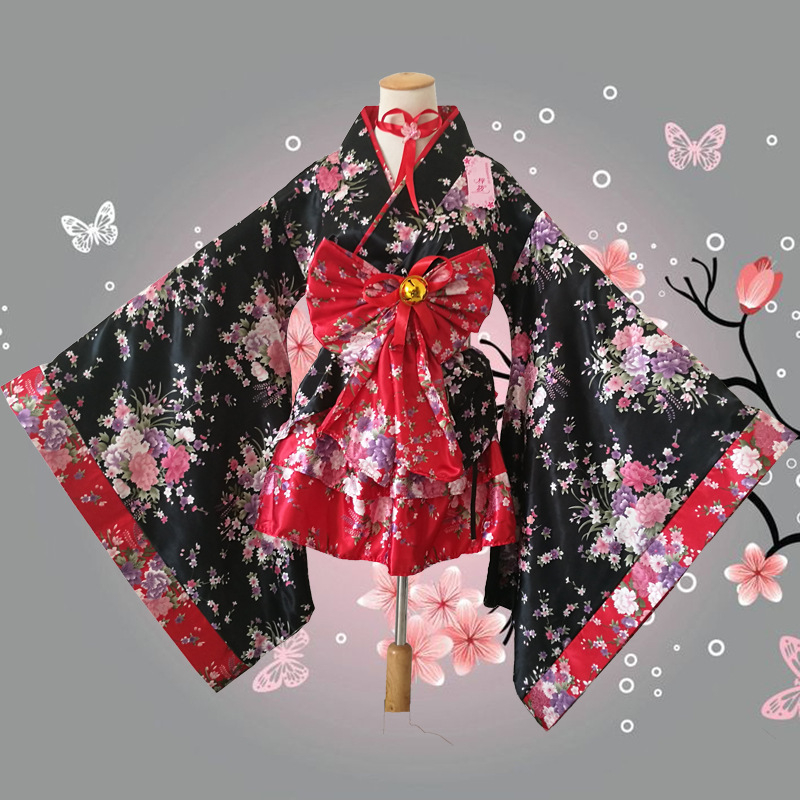 Cosplay kostim: inspiriran Senbonzakura za scenske nastupe, kimono-maid stil; materijal: sintetičko vlakno smjesa; glavna tkanina: 100% poliester