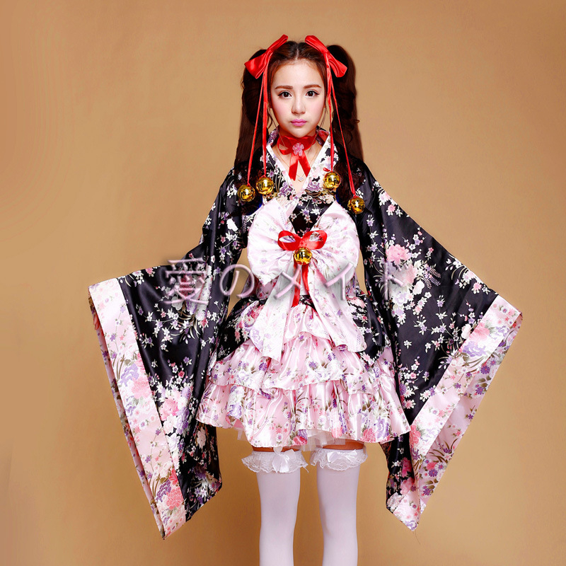 Cosplay kostim: inspiriran Senbonzakura za scenske nastupe, kimono-maid stil; materijal: sintetičko vlakno smjesa; glavna tkanina: 100% poliester
