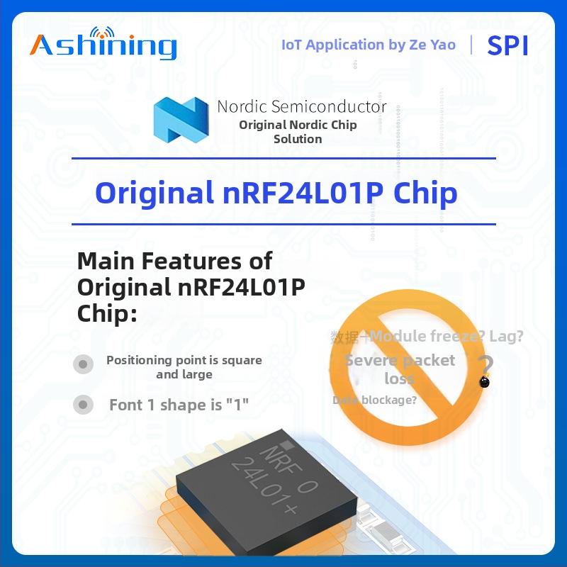 Ashining/Zeyao bezvadu RF transceiver modulis NRF24L01, 2.4 GHz caurspīdīga datu pārraide