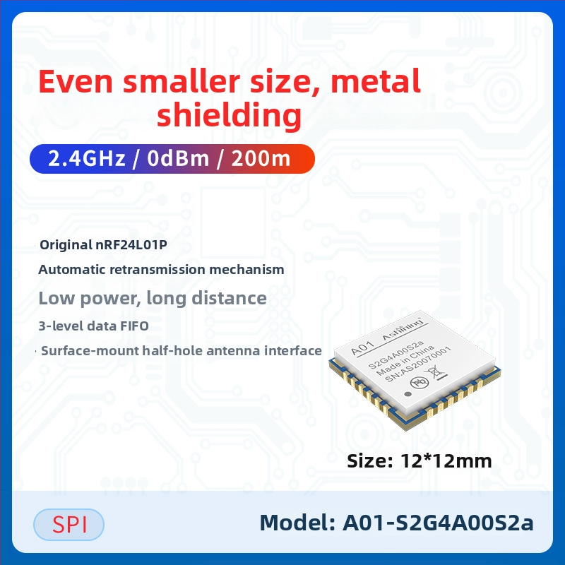 Ashining/Zeyao bezvadu RF transceiver modulis NRF24L01, 2.4 GHz caurspīdīga datu pārraide