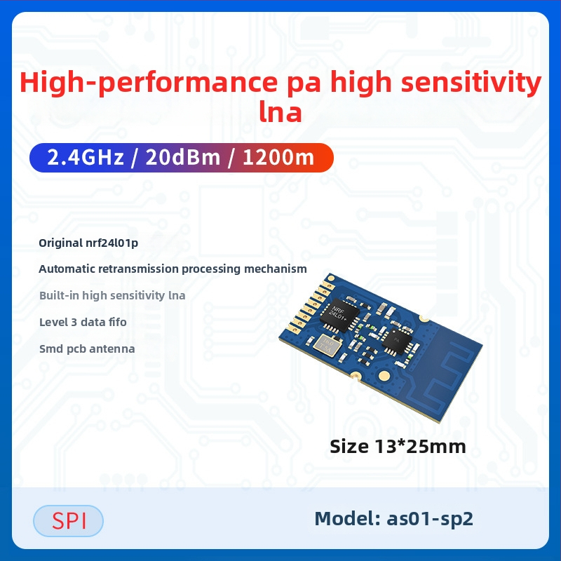 Ashining/Zeyao bezvadu RF transceiver modulis NRF24L01, 2.4 GHz caurspīdīga datu pārraide