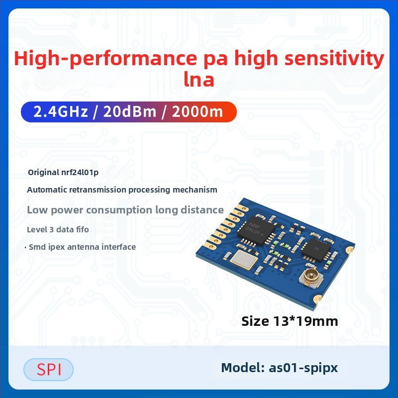 Ashining/Zeyao bezvadu RF transceiver modulis NRF24L01, 2.4 GHz caurspīdīga datu pārraide