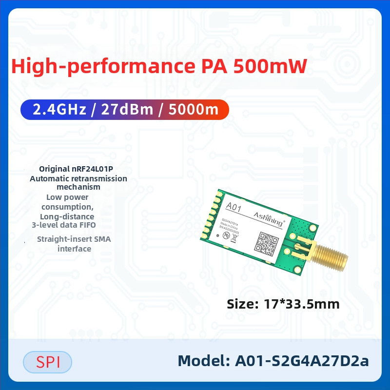 Ashining/Zeyao bezvadu RF transceiver modulis NRF24L01, 2.4 GHz caurspīdīga datu pārraide