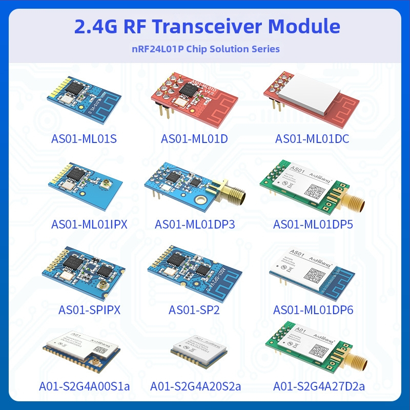Ashining/Zeyao bezvadu RF transceiver modulis NRF24L01, 2.4 GHz caurspīdīga datu pārraide