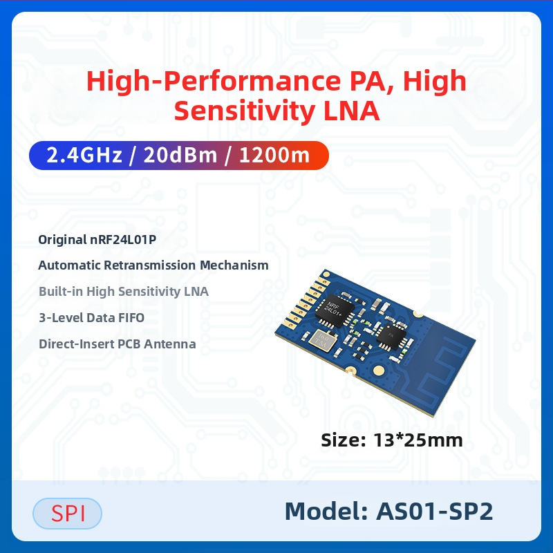 Ashining/Zeyao bezvadu RF transceiver modulis NRF24L01, 2.4 GHz caurspīdīga datu pārraide