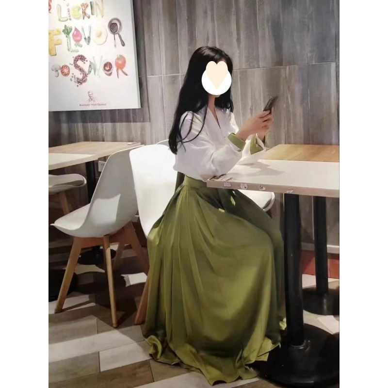 Hanfu ženski set s višeslojnom plisiranom suknjom, poliester materijal, toplinska obrada, jesen 2022