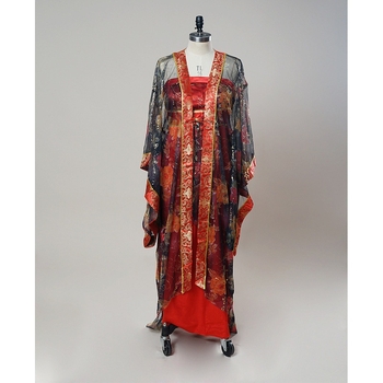 Κουστούμι Παράστασης Hanfu - Vintage δαντελένιο πλέγμα φόρεμα, φούστα σε στιλ Τανγκ (πολυεστέρας; κύρια σύνθεση υφάσματος 30-50%; σύνθεση δεύτερης ύλης 50-70%; επένδυση 85%; Άνοιξη 2022)