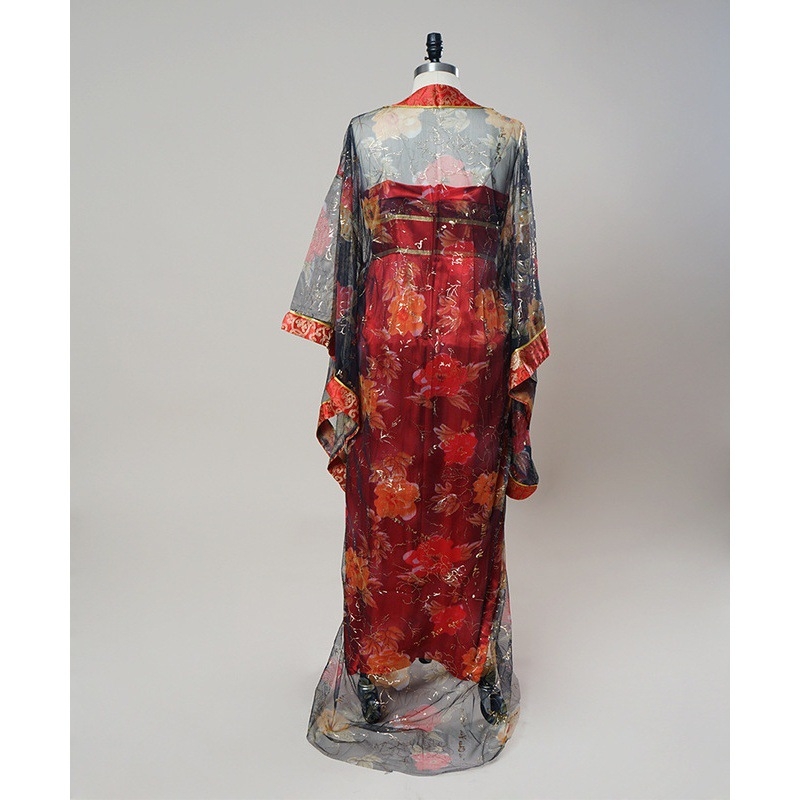 Κουστούμι Παράστασης Hanfu - Vintage δαντελένιο πλέγμα φόρεμα, φούστα σε στιλ Τανγκ (πολυεστέρας; κύρια σύνθεση υφάσματος 30-50%; σύνθεση δεύτερης ύλης 50-70%; επένδυση 85%; Άνοιξη 2022)