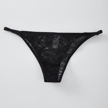 Ženske gaćice s niskim struka, čipka, poluprozirne, prozračan najlon, podesivi pojas