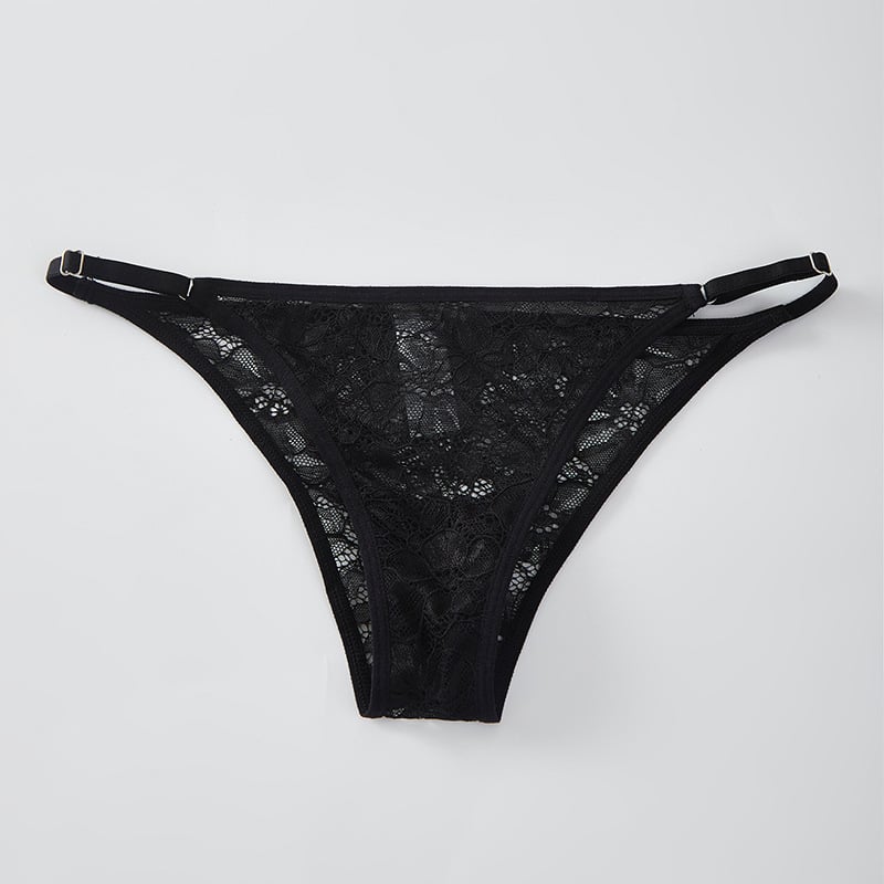 Ženske gaćice s niskim struka, čipka, poluprozirne, prozračan najlon, podesivi pojas