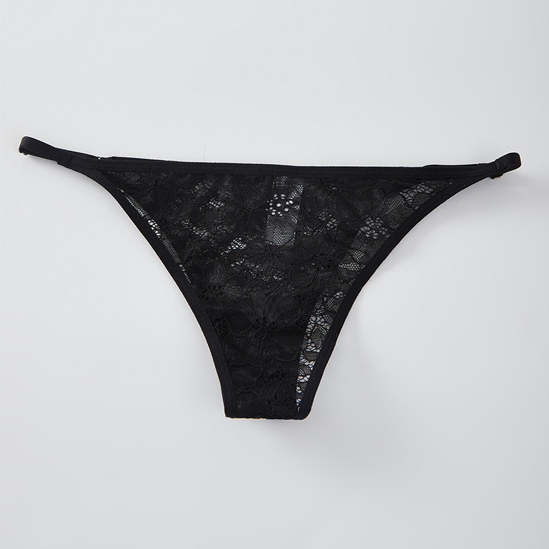Ženske gaćice s niskim struka, čipka, poluprozirne, prozračan najlon, podesivi pojas