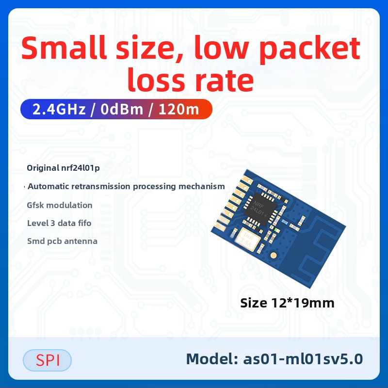 Ashining/Zeyao bezvadu RF transceiver modulis NRF24L01, 2.4 GHz caurspīdīga datu pārraide