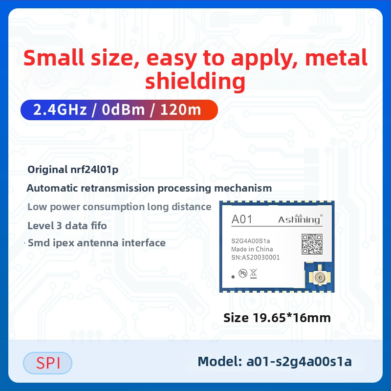 Ashining/Zeyao bezvadu RF transceiver modulis NRF24L01, 2.4 GHz caurspīdīga datu pārraide