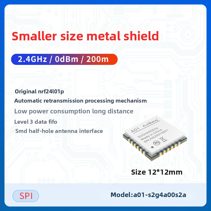 Ashining/Zeyao bezvadu RF transceiver modulis NRF24L01, 2.4 GHz caurspīdīga datu pārraide