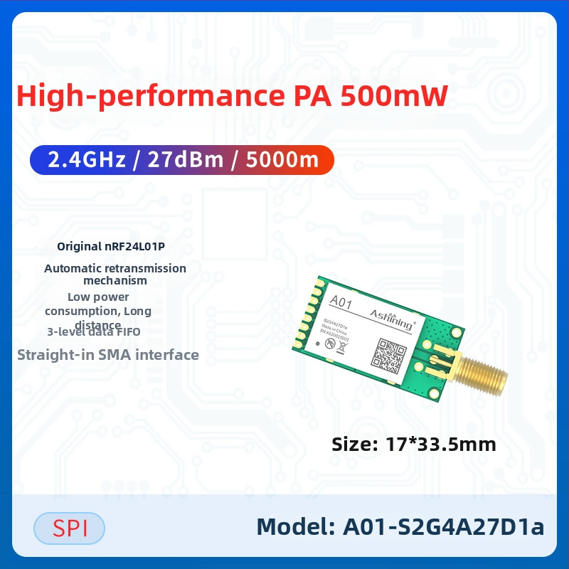 Ashining/Zeyao bezvadu RF transceiver modulis NRF24L01, 2.4 GHz caurspīdīga datu pārraide