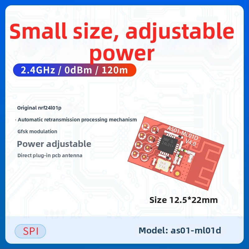 Ashining/Zeyao bezvadu RF transceiver modulis NRF24L01, 2.4 GHz caurspīdīga datu pārraide